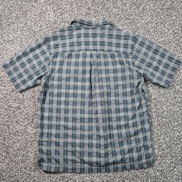 Eddie Bauer Blue & Green Plaid Short Sleeve Button Up Shirt Men's Large Tall - Picture 2 of 11